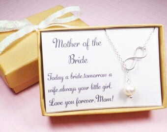 sterling silver infinity necklace,Mother of the bride gift,Mother of the groom necklace,mother of the groom gift,wedding gift