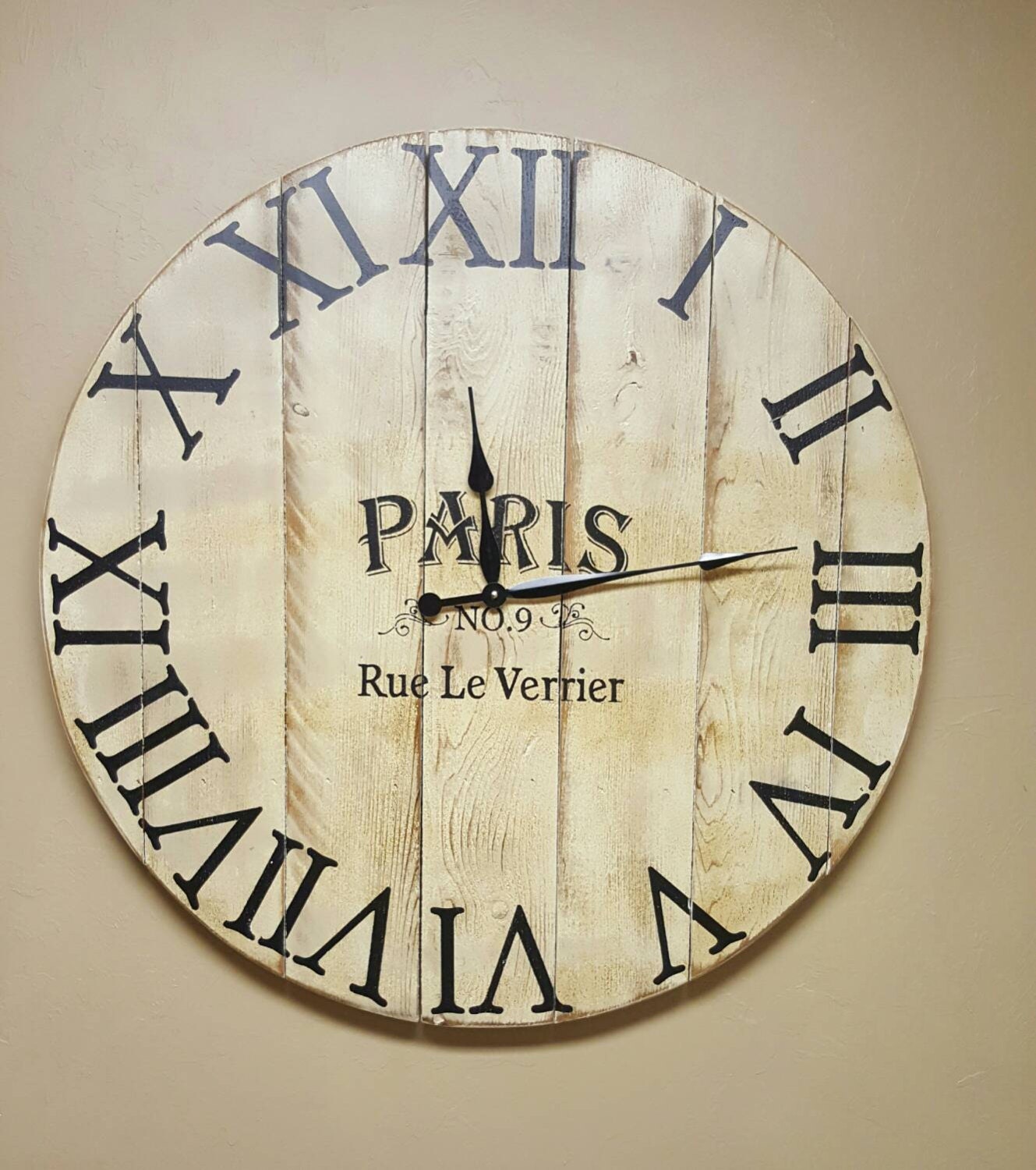 36 French farmhousestyle shabbychic wall clock with