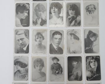 1920s Silent Movie Stars Trading Cards Set of 25