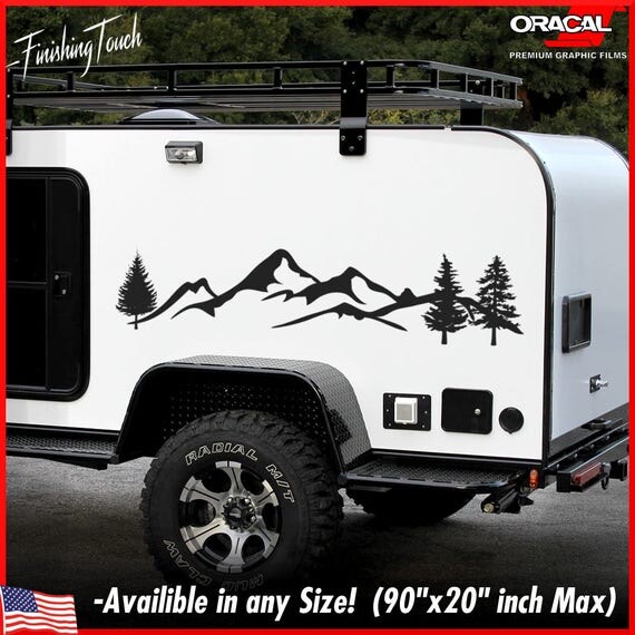 Mountain Decal vinyl Camper RV sticker Toy hauler Trailer