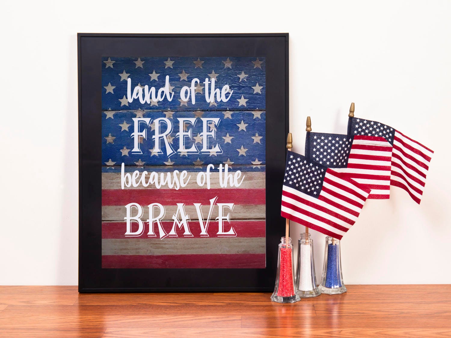 Patriotic Printable Wall Art. Land of the Free Patriotic Art