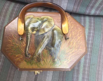 Wild African Safari Decoupage wood box purse