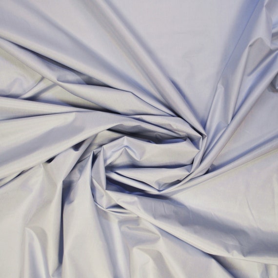 SALE Waterproof silk fabric pale blue color. Made in Italy.