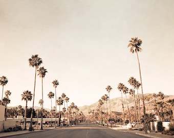Palm Springs Photography, Mid Century Modern Art, Gold Wall Decor, Beige Print, Palm Trees, Mid Century Decor, California Photography