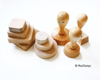 Wood Stamp Handle/ Square Handle/ Round Handle/ Chic Wood Handle