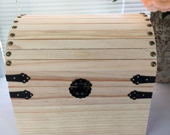 Trunk Box, Unfinished Wooden Chest, Chest, Memory Box, Card Box, Storage Chest, Treasure Chest, Storage Box,DYI