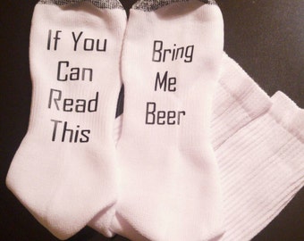 Bring me beer socks - funny men's socks - valentine under ten - valentine for him - bachelor gift - gift for husband - beer socks