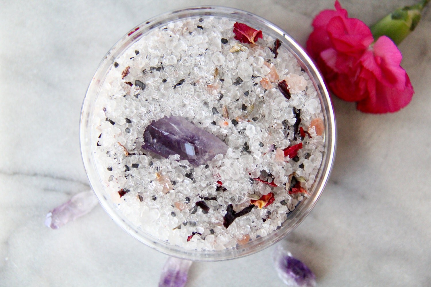 New Moon Bath Salts Geranium Vetiver Bath Salts Amethyst