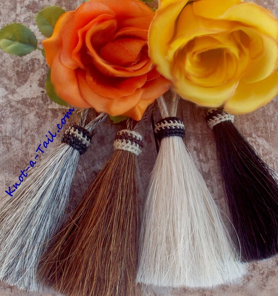 Horse hair tassels natural or bold dyed colors 4 1/2