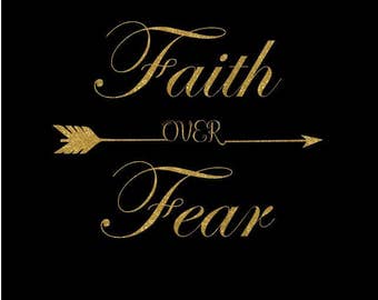 Faith over Fear Tshirt - Glitter - Color Options