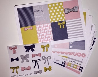 Preppy Spring Full-Week Planner Sticker Kit