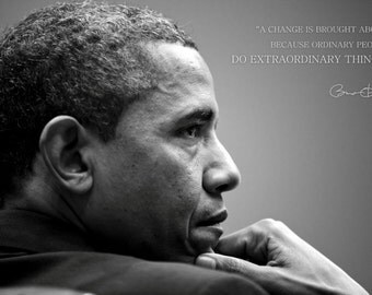 Barack Obama Poster 13x19 Featuring Change Quote Print With Free Shipping