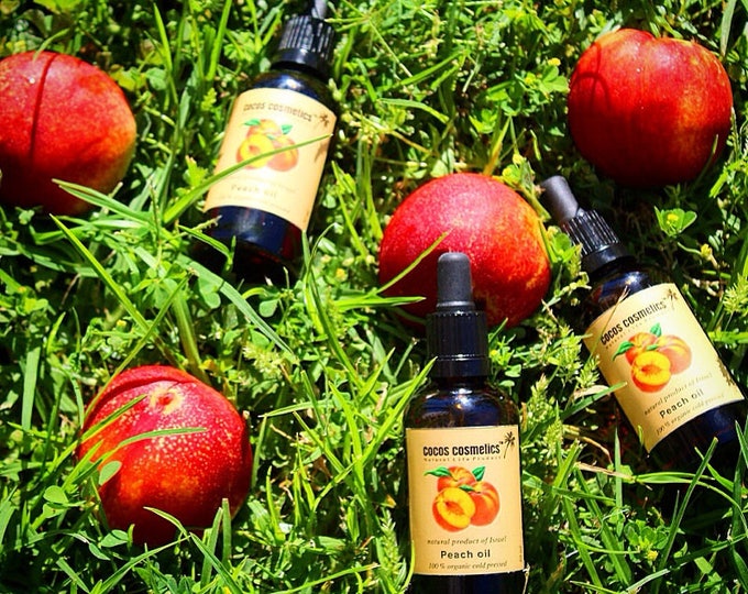 Peach kernel oil - Pure 100% Unrefined and Undiluted cold pressed oil best for eyes care, nail care and all body