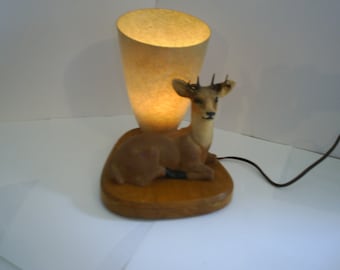 1950's Deer Cabin Lamp