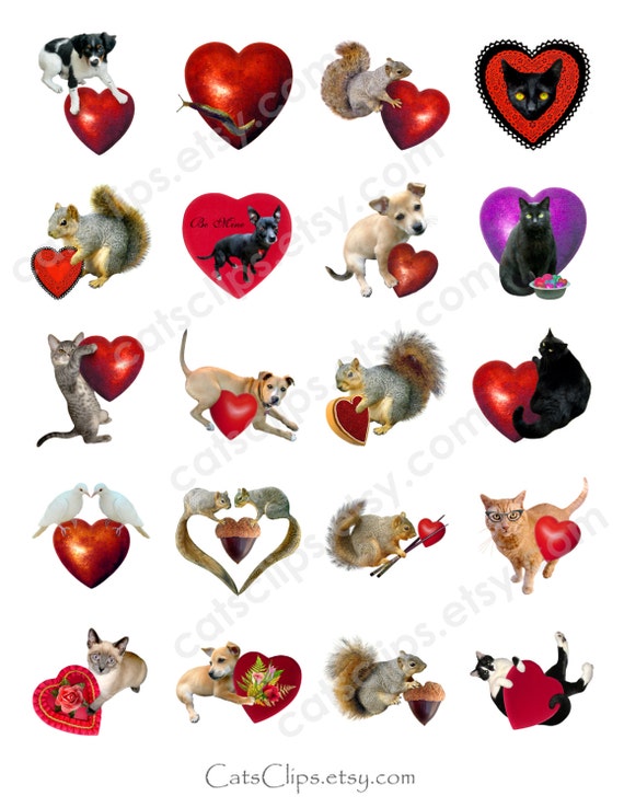 Printable Valentines Stickers Digital Valentine Stickers