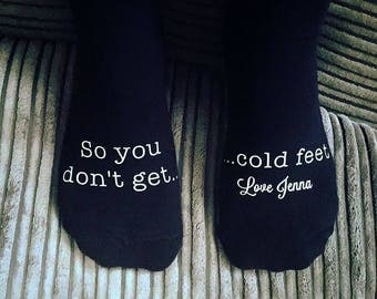 So you dont get cold feet- Groom socks- wedding socks - wedding gift- groom gift- best man socks- wedding party