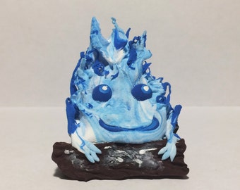 Blue Calcifer, Calcifer Fire Demon from Howl's MovingCastle, HowlsMovingCastle Calcifer, Fire Demon, Miyazaki Calcifer, Calcifer