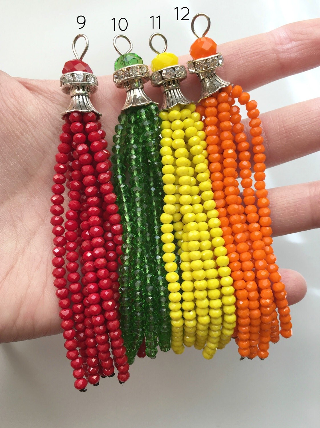 Crystal Tassel, Beaded Tassel, Tassel, Tassel Pendant, Tassel Charm