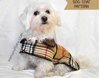 Dog Coat Pattern size XS, Sewing Pattern, Dog Clothes Pattern