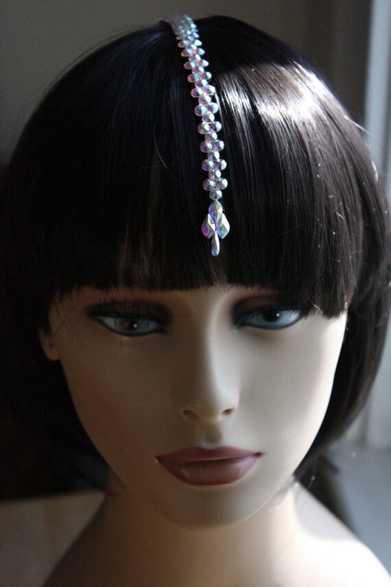 Rhinestone Hairpiece Center Part Hairpiece Ballroom Dance