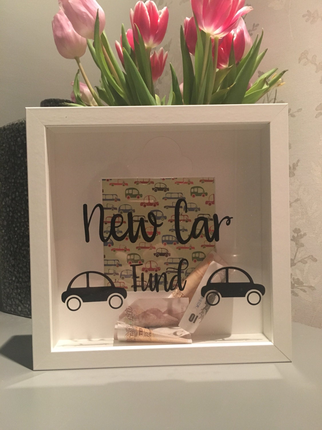 New Car/Vehicle Savings Money Box Fund Frame Savings Jar Funky