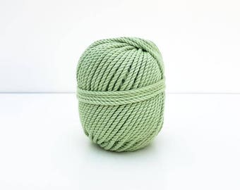 Pelote de corde en coton pour macramé - VERT MENTHE