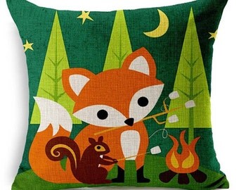 Fox Pillow, Animal Pillow, Pillow Case, Fox, Critter Pillow, Woodland