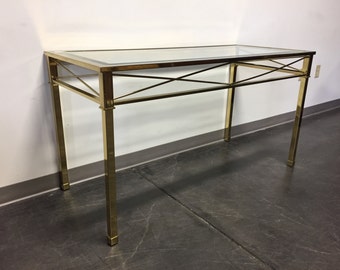 Vintage Brass and Glass Console Table