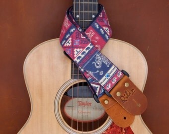 Thai Style Red&Blue Guitar strap