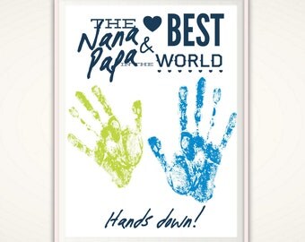 Nana and Papa Gifts, Grandparent Gift, Personalized Grandparent Gift From Kids, Gift from Grandkids, Personalized Handprint Art, PRINTABLE