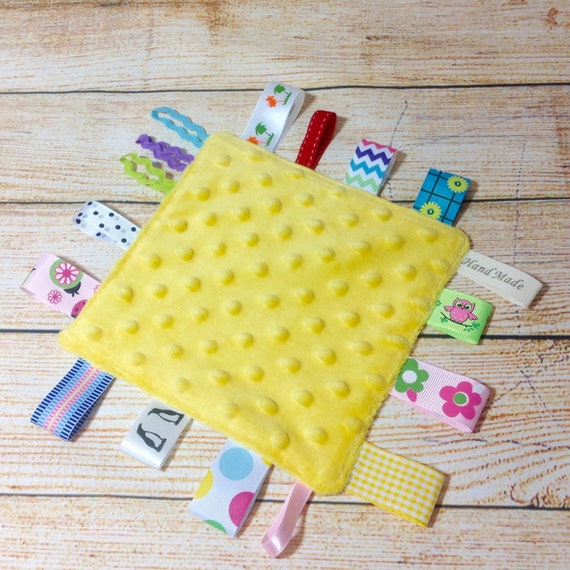 Matilda Sale Crinkle Tag Blanket, Minky Tag Blanket, Elephant Tag