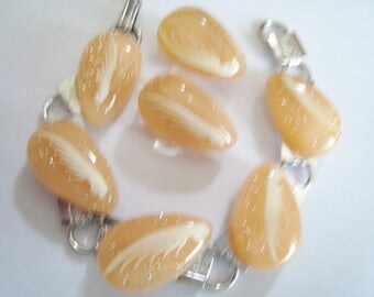 Thermoset Bracelet & Clip Earrings