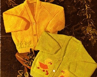 PDF Vintage Baby Knitting Pattern DUCK Cardigans 1950s Maryland 715 Novelty, Kitsch, Heirloom, Old Fashioned, Ephemera, RARE, Cute, Ditsy