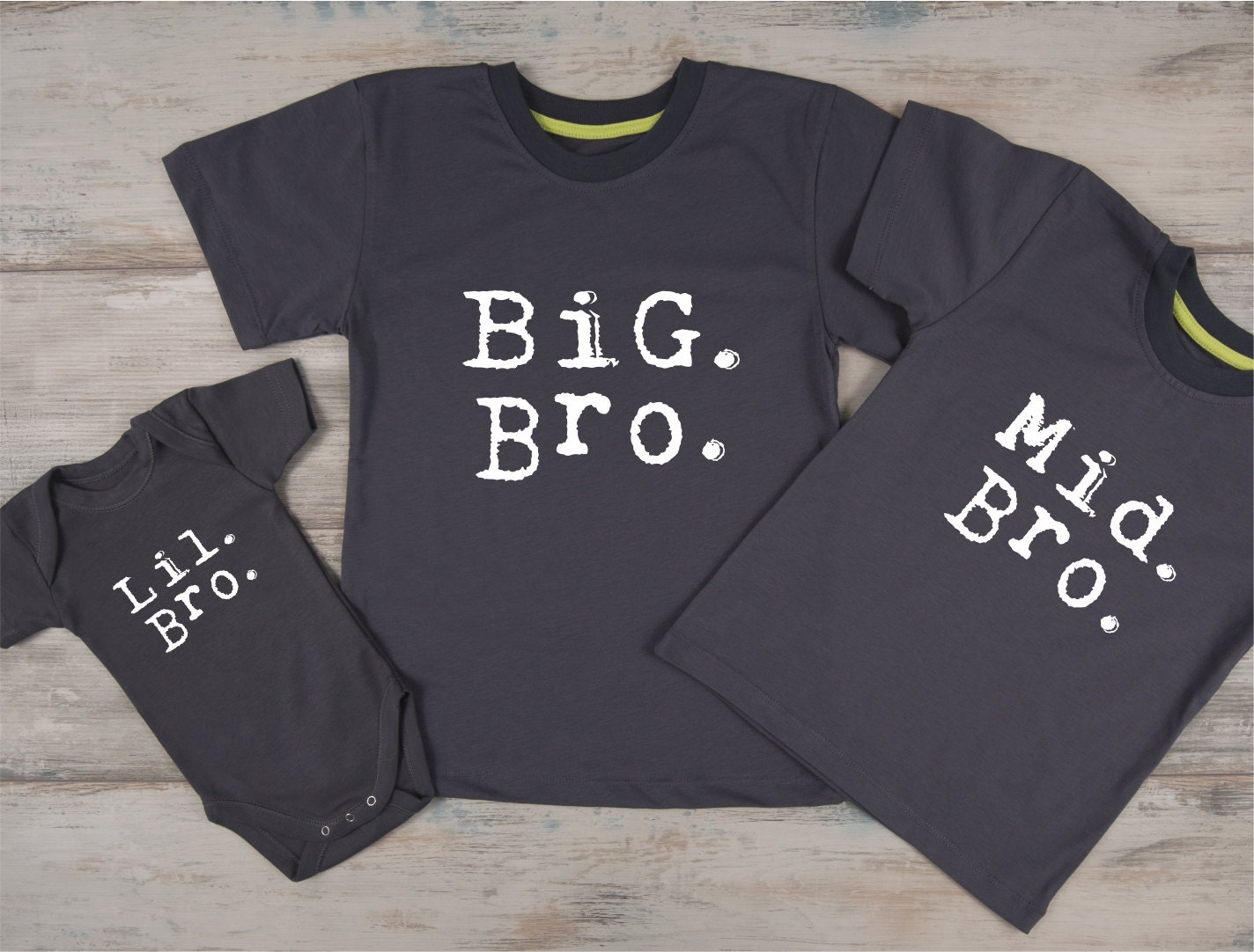 Sibling Shirts Set of 3 Big Brother Middle Brother Little