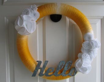 Spring Yarn Wreath, Summer Yarn Wreath, Everyday Yarn Wreath, Spring Wreath, Summer Wreath, Everyday Wreath, Spring Decor, Summer Decor