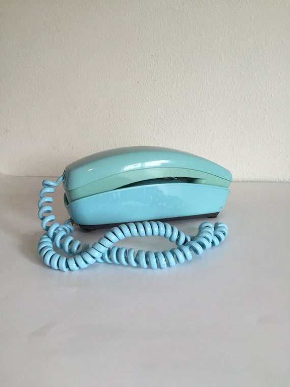 Vintage Telephone Western Electric Light Blue Trimline Rotary