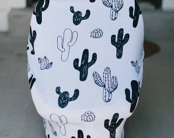 3-in-1 Stretchy Baby Nursing Cover, Car Seat Canopy, and Shopping Cart Cover (CACTUS)