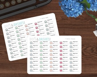 Teeny Tiny Weigh in tracker, Weight scale stickers, itty bitty weight trackers, fitness stickers, itty bitty fitness stickers, TTWOD2