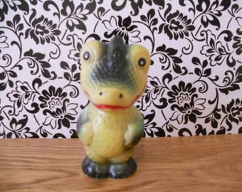 Soviet vintage rubber toy Blue Crocodile Rare toy from USSR Soviet style Collectible toy Crocodile toy is made in 1980-s