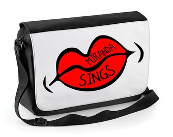 Miranda Sings red lips Messenger / Reporter bag