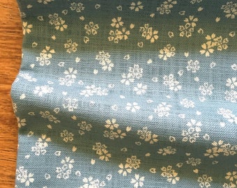 Cherry Blossom Cotton Fabric/Sakura Fabric /Dobby/Japanese Cotton/Saks Blue/1/2 yard