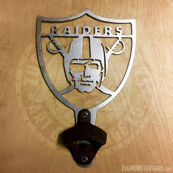 Metal Art Wall Mounted Oakland Raiders Logo Football by ZUGMONSTER