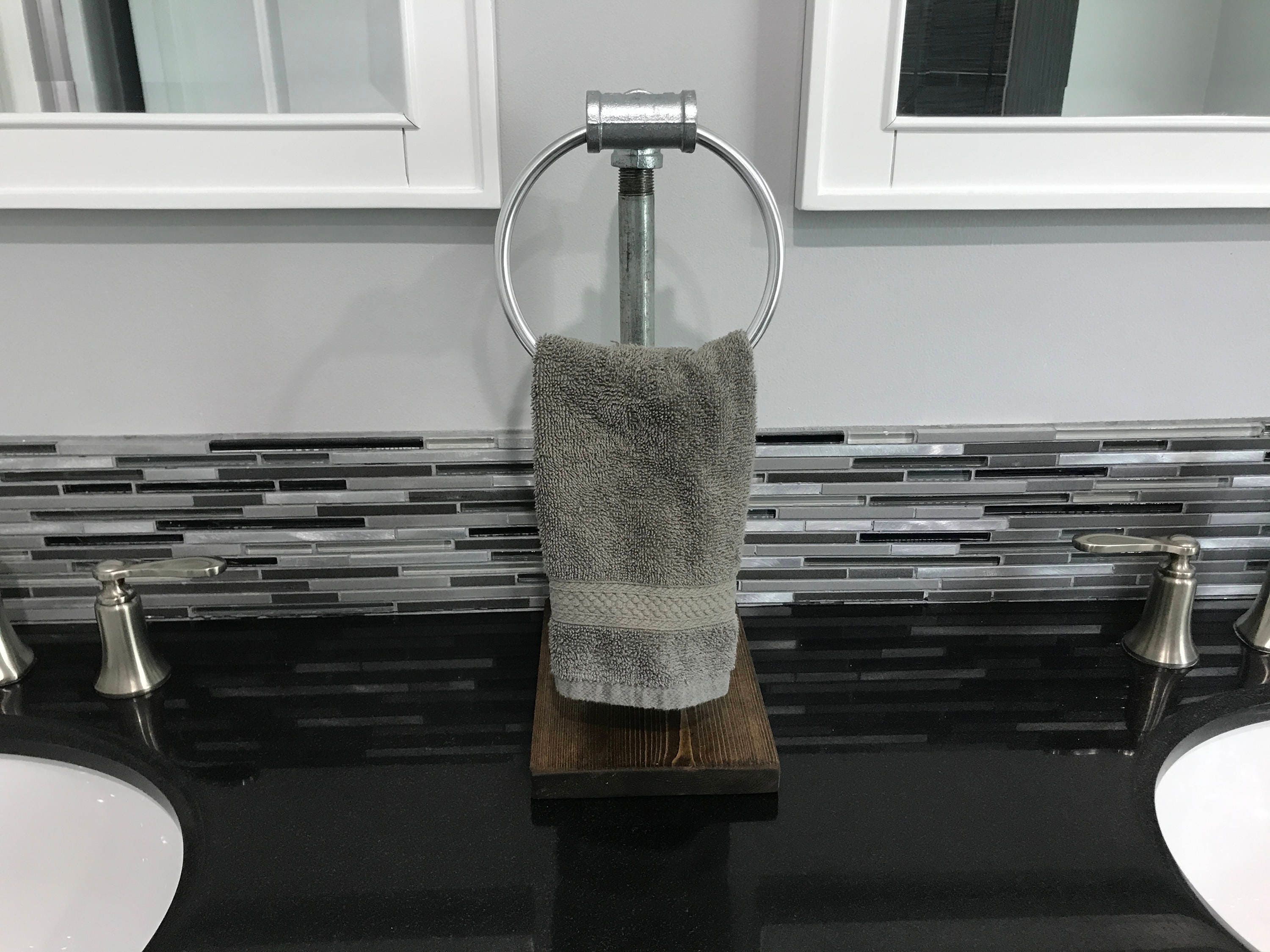 Hand Towel Ring Stand Towel Ring Industrial Rustic