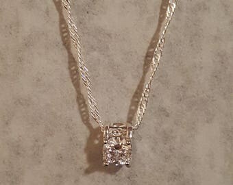 Silver Austrian Crystal Pendant necklace