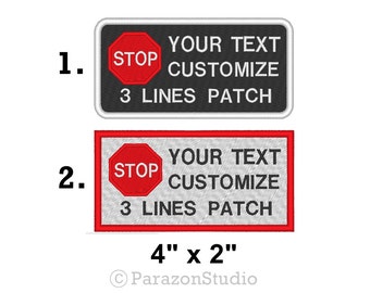 Custom Embroidered Stop Sign Symbol Service Dog Patch Do Not Distract Sew on Patch 4" X 2" SD-SS04