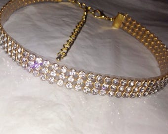 Gold crystal choker rhinestone diamond choker sparkle choker gold. Rhinestone crystal choker bling choker prom choker glam choker