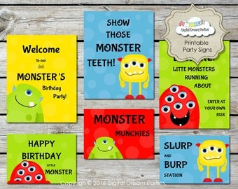 Items similar to Printable Monster Party Supplies on Etsy