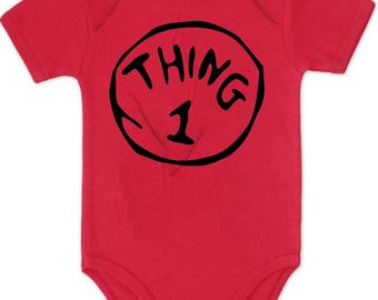 Thing 1 and thing 2 onesies | Etsy