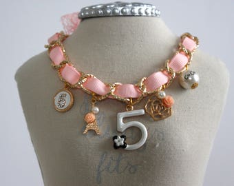 Number 5 Dog Necklace, Dog Collar, Fashion Dog Collar, Puppy Necklace, Dog Clothes