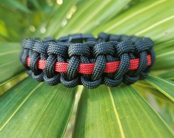 Thin Red Line Paracord Bracelet, Firefighter Paracord Bracelet, Red Line Paracord Bracelet, Thin Line Paracord Bracelet, Firemen Paracord